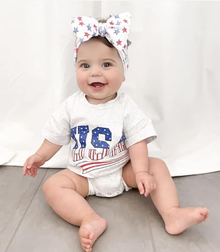 Twopumpkin 4th of July Baby Boy Girl Outfit Newborn Toddler Bubble Romper Retro Fourth Of July Clothes2
