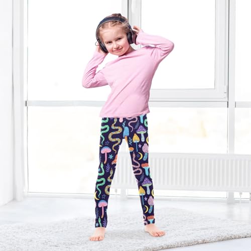 ZZKKO Girls Leggings Snakes and Magic Mushrooms Toddler Girls Clothes Leggings for Girls Toddler Girls Leggings 3-4T4
