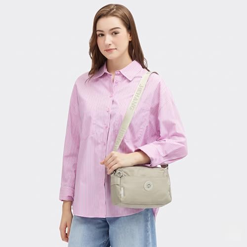 Image of Women's Crossbody Sling Bag, Water-Resistant Nylon Shoulder Handbag with Multiple Zipper Compartments, Lightweight Travel Purse, Shopping, Adjustable Strap Messenger Bag