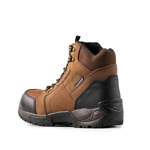 Men's 6''Heavy Duty Work Boots,Waterproof,Nubuck Leather,Slip-Resistant, ASTM, EH, Industrial & Construction Work Boots for Men GR11284