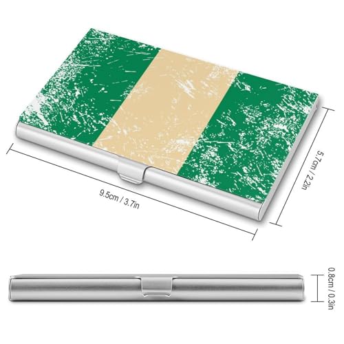 Nigeria Vintage Flag Business Card Holder Slim Credit Case Pocket Name Case Wallet for Men Women2