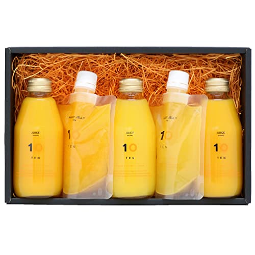 10FACTORY ギフト 愛媛みかんジュース 3本(200ml) みかんゼリー 2個(2種類) 詰め合わせセット 箱入り 手提げ袋付 高級 無添加 国産 内祝い プレゼント 贈り物に TP560GI