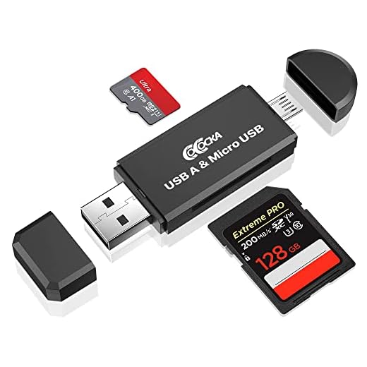 Micro USB OTG to USB 2.0 SD Card Adapter, COCOCKA Micro SD Card Reader，Trail Camera Memory Card Adapter Connector for Android Phone/Computer，Supports SD/SDHC/SCXC/MMC/MMC Micro