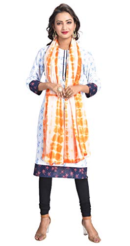 Image of Women's Pure Cotton Traditional Authentic Shibori Tie Dye Dupatta Chunni
