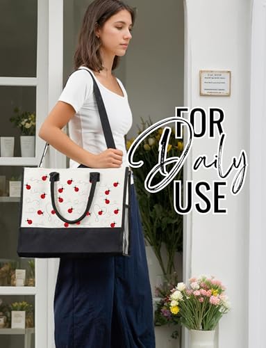 Bolso Tote de lona para mujer con cierre y correa miniatura 3