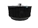 Black Steel Muscle Car Style 6 3/8 in Air Cleaner Black Element, For Custom Or Classic Car Truck Rat Rod Or Hot Rod model, For 4bbl Carburetors With 5 1/8 in neck, Air Cleaner Part Number 2292BK/BK