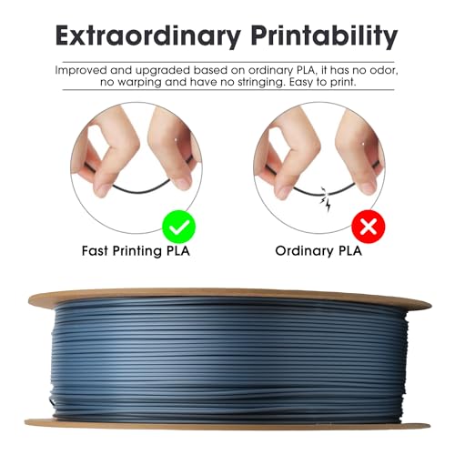Image of eSUN PLA Basic Filament 1.75mm, 3D Printer Filament High Speed PLA for Fast Printing, 1KG Spool (2.2 LBS) 3D Printing Filament for High Speed 3D Printers, Grey