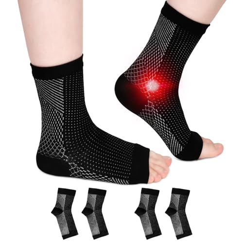 ALTcompluser 2 Paar Orthopädische Kompressionssocken, Neuropathie Socken, Neuropathie Knöchelbandage Socken, Plantarfasziitis Fussbandagen Sprunggelenk Sport Damen Herren(40-46 Schwarz)