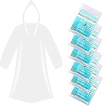ODSPTER 6 Pack Disposable Rain Ponchos - One Size Rain Poncho Waterproof Emergency Raincoats Rain Poncho Adult Rain Coats With Hood and Sleeves Ideal for Festivals, Camping, Fishing, Theme Parks
