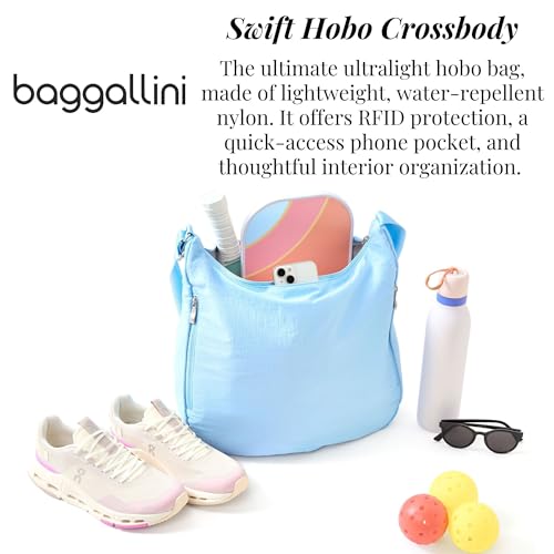 Image of Baggallini Swift Hobo Crossbody Bag for Women - Lightweight 15.7 inchx16 inch Travel Purse Handbag Hobo Bag
