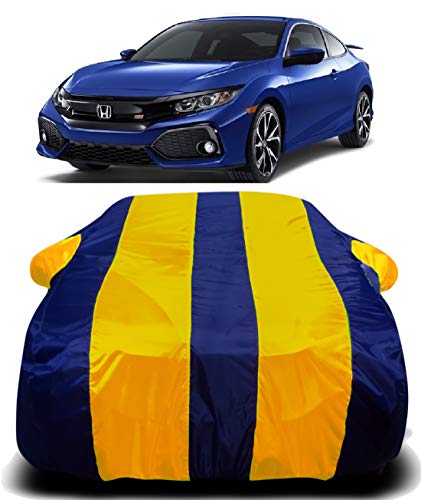 Image of Waterproof Car Cover Compatible for Honda Civic with Ultra Surface Body Protection (Yellow Stripes)