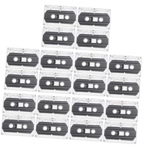 KONTONTY 20pcs Blank Audio Cassette Tapes Recordable Tapes for Music Voice Teaching Transparent Case for Easy Organization and Labeling Compatible Standard Players