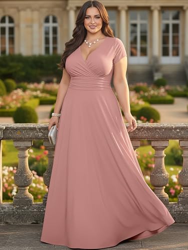 Image of KOH KOH Womens Sexy Cap Short Sleeve V-Neck Flowy Cocktail Gown