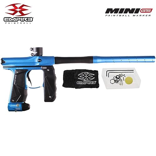 Image of Maddog Empire Mini GS Full Auto Paintball Gun Marker w /HPA Tank, Empire Halo Too Loader, Thermal Anti-Fog Paintball Mask Goggle, Neck Protector, 4+3 Harness & (4) Pods Starter Package Blue /Black