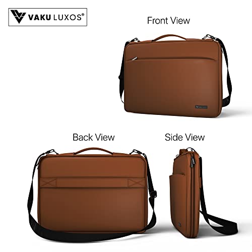 Image of Vaku Luxos Da Valencia 13 inch|14 inch Inch Laptop Bag Leather Collection Messenger Organizer Shoulder Sling Office Bag for Men & Women With Adjustable Strap for Laptop and MacBook