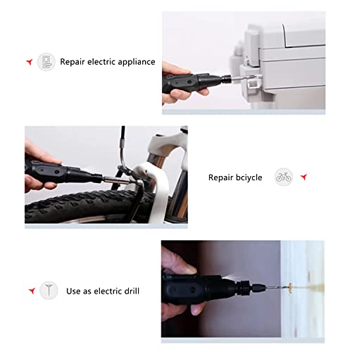 Shenhaoxu 3.6V Cordless Electric Screwdriver Rechargeable Portable Mini Rotary Home Gadget，Automatic Manual All In One With Led Light And Usb Charging Cable Black #TOP5