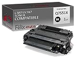  Toner Negro Compatible para HP 51X Q7551X HP Laserjet Series P3005 P3004 TO18 Felixmania®