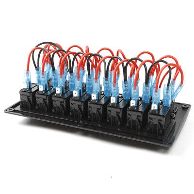 Pannello di commutazione a LED a 8 marce, 12 V/24 V, interruttore a levetta, pannello di commutazione impermeabile ON-Off