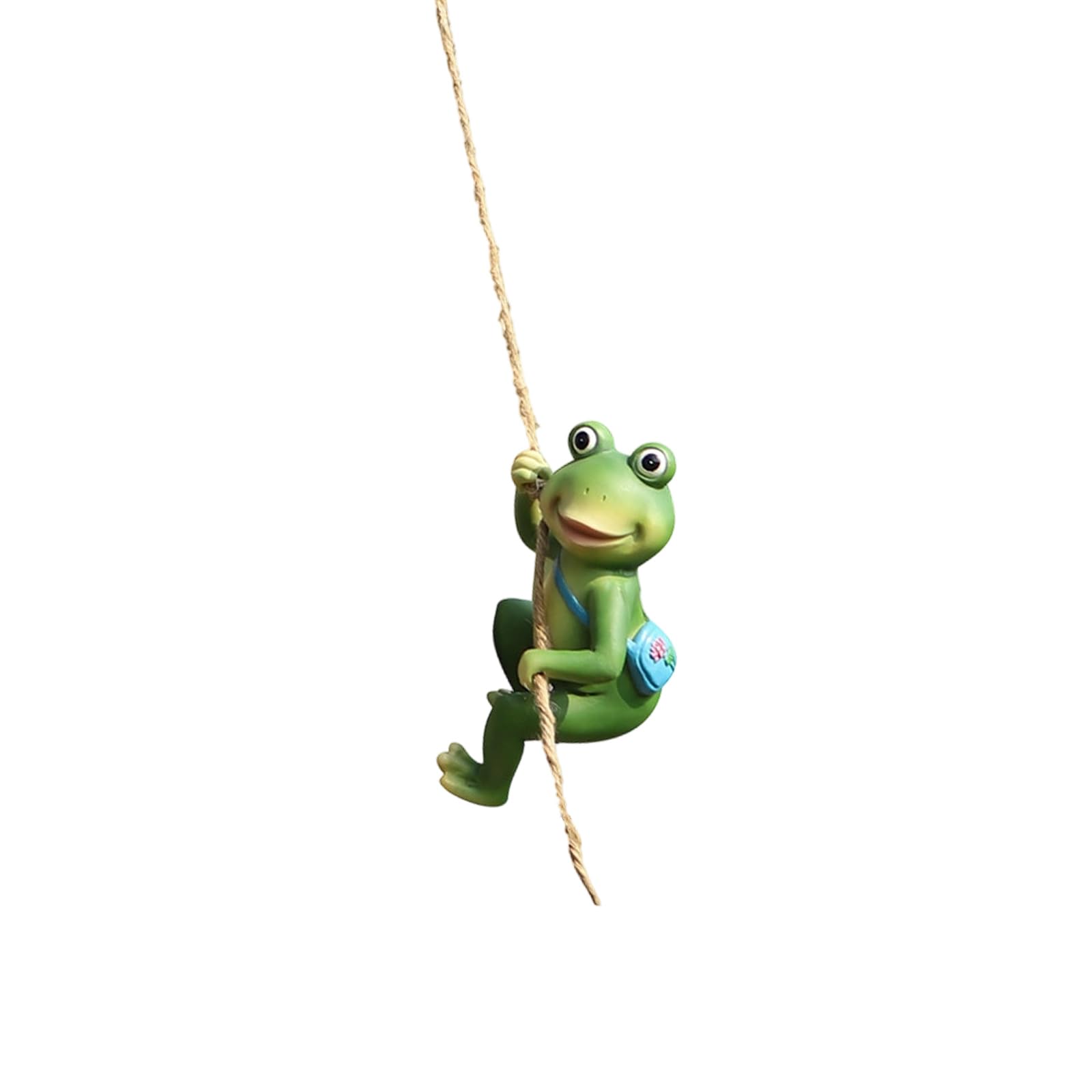 Shurhome Hanging Animal Figurines with Hook Resin Animal Climbing on Rope Cats/Frogs Statues Sculptures Easters Decors for Home Resin Rabbits Climbing on Rope Statues