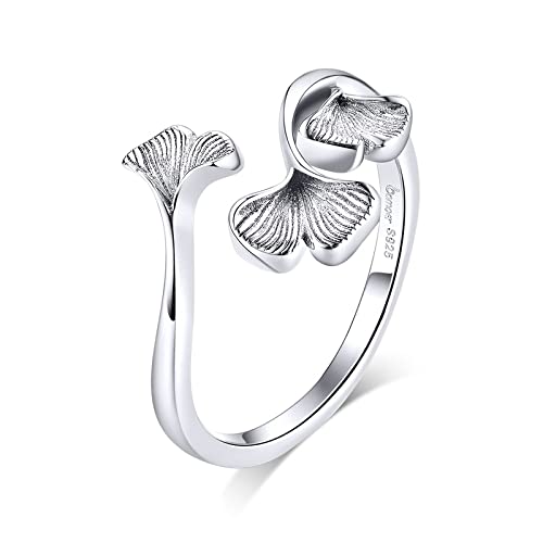 Bague en argent 925 ginkgo le cadeau de mariage idéal pour femme