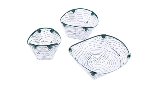 Image of Snapfold Solo Pack 3-Piece Collapsible Tableware Set - Lightweight 4 oz, Leakproof, Compact Camping Gear for Backpacking, Hiking, and Outdoors, Includes Foldable Cup, Bowl, and Dish