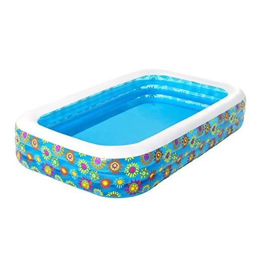 Bestway 54121 - Piscina Hinchable Infantil Rectangular Flores 305X183X56 Cm