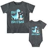 Funnycokid Big Brother Little Brother Matching Outfits Blue Dinosaur Bro T Shirts Set Newborn Baby Gifts Clothes