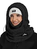 YYIDATON Plüsch Sturmhaube Mütze Winter Thermo Skimaske Fleece Thermale Windbeständig Gesichtshaube Outdoor Mütze Schal Balaclava für Herren Damen (Schwarz)