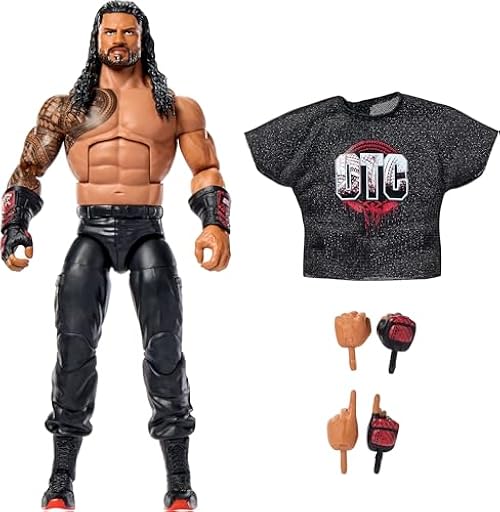 Mattel WWE Elite Series123 Roman Reigns Figura de acción y Accesorios, Figura de acción Coleccionable de 15,24cm con 25puntos de articulación y Manos Intercambiables, JHT62 | Ya disponible en tu tienda friki favorita! En mundofriki.es!