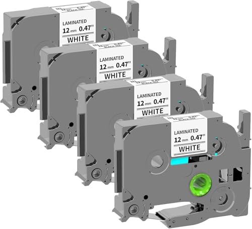 Image of TZe-231 12mm 0.47 inch Label Tape Compatible with Brother Ptouch PTD210 PTD220 | Replacement for TZe Tape 12mm 0.47 inch Laminated White Label Tape Compatible with Brother Ptouch PTH110 PTH111 PTD400, 4-Pack
