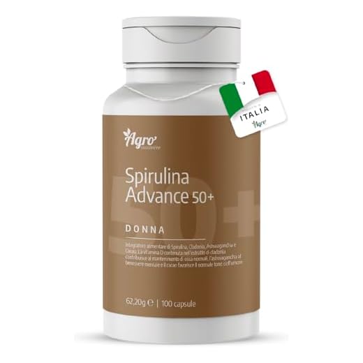 Integratori AGROINIZIATIVE ADVANCE DONNA 50 + Alga Spirulina Bio con Ashwagandha Astaxantina Vitamina D3 Integratore Ideale per Contrastare i Disturbi Della Menopausa e Dell'invecchiamento PRODOTTO IN ITALIA