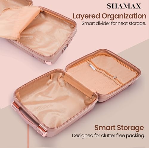 Image of SHAMAX Vanity Box Makeup Organiser Case (Waterproof) ABS Stylish Cosmetic Storage Jewellery, Skincare & Beauty Storage Jewellery Box Cosmetic Artist (Travel-Friendly) (Rose Gold)