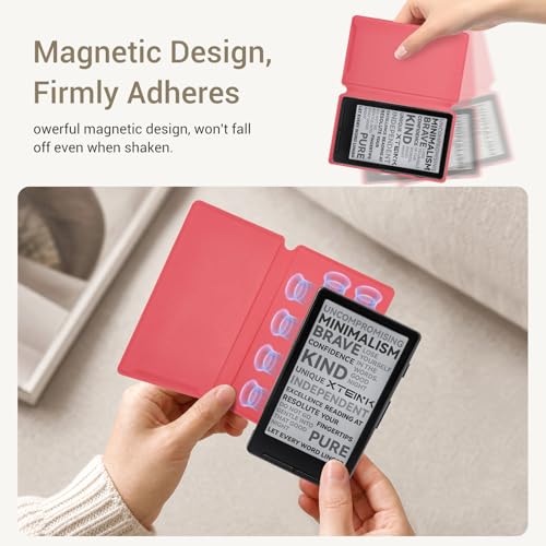 Image of CoBak Magnetic Case for XTEINK X4, Ultra-Lightweight Protective Cover for Xteink X4 E-Reader, Secure Magnetic Attachment(Rose Red)