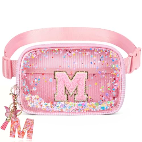 Image of Initial Fanny Pack for Girls - Belt Bag for Teens Kid Teen Girl Kid Birthday Gift Pink M