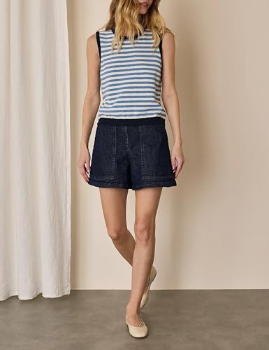 Image of Hongsui Women's Striped Color Block Sweater Vest Ribbed Knit Tank Tops Oversized Crewneck Pullover