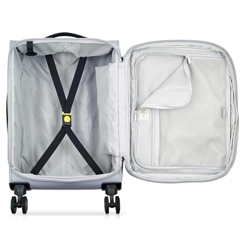 DELSEY Paris Cruise 3.0 Softside Expandable Luggage with Spinner Wheels, Platinum, Carry On 20 Inch3