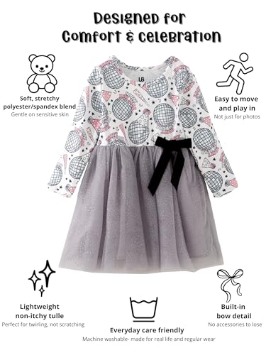 Image of Girls Long Sleeve Tulle Tutu Dresses for Kid and Toddler