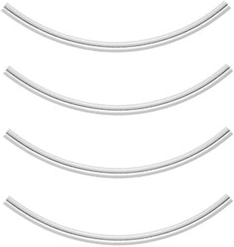 Adabele BF199-50 - 20 cuentas espaciadoras de tubo de fideos curvos resistentes al deslustre de 1.969 in de largo, latón chapado en plata para