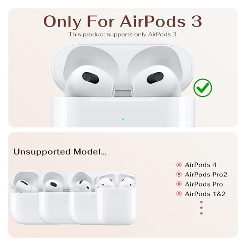 Image of Maxjoy for AirPods 3 Case with Lock, Flower AirPod 3 Case Lock Protective Hard AirPod 3rd Generation Cover for Women Men with Keychain for AirPods 3rd Generation Cover 2021,Green