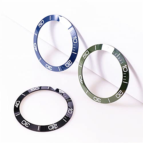 NGHSDO Watch Insert Loop 38.7mm Luminous Ceramic Bezel Insert 41mm Dial Watch ​Face Black Blue Green Watch Replace Accessorie Ceramic Watch Bezel Insert (Color : Black)