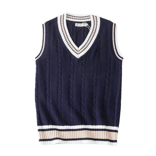 Men Sweater Vest Thicken V-Neck Sleeveless Knitted Sweaters