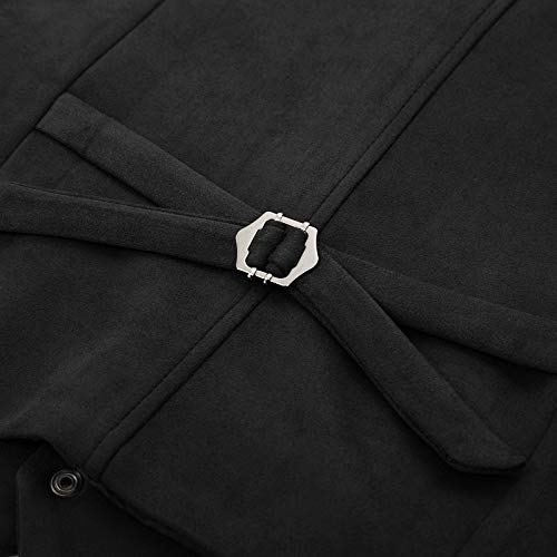 PJ PAUL JONES Mens Faux Suede Leather Suit Vest Western Cowboy Dress Vests with Pockets3