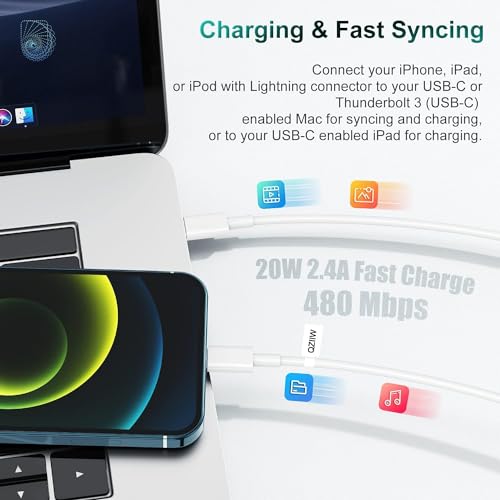 Image of Alitayee Type C to Light-ning Fast Charging Cable Compatible with iPhone 14 /14 Pro / 14 Pro Max / 13 /13 Pro / 13 Pro Max / 12 /11 /XR /XS /X /8 Series, 1M, By Marchpower