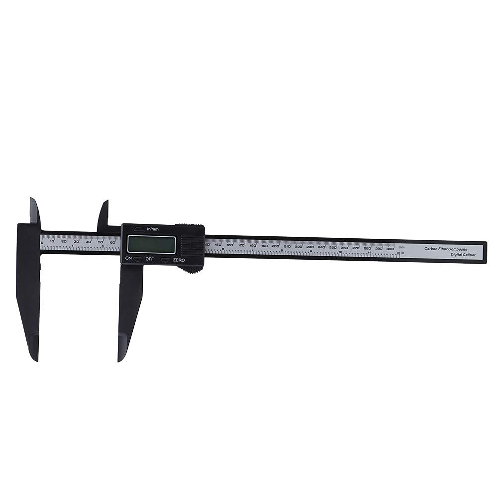 Calibrador Digital 150mm / 300mm Calibrador Electrónico Digital Regla de Carbono Con Herramienta de Medición de Garra Larga Herramienta de Medición de Calibradores(300mm)
