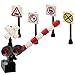 Building Bricks Toys Train Railroad Crossing Signal Crossing Gate 4 Signs City Town Miniature Railroad Modeling Kids AFOL