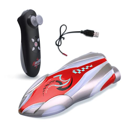 OBEST Mini Remote Control Boat for Kids Adults with Bright Light, RC Boat with Stunt and Roll, Multidirection and Adjustable Speeds Waterproof for Baths, Pools, Lakes for Boys Girls (Red)