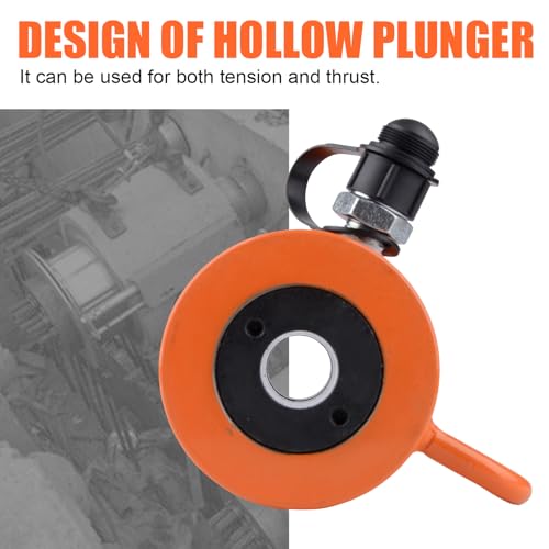 Image of HZLZRZ 30T Hydraulic Cylinder Jack Hollow Single Acting Hydraulic Ram Cylinder, Hydraulic Lifting Cylinders 4 inch(101mm) and Porta Power Kit (RCH-304)
