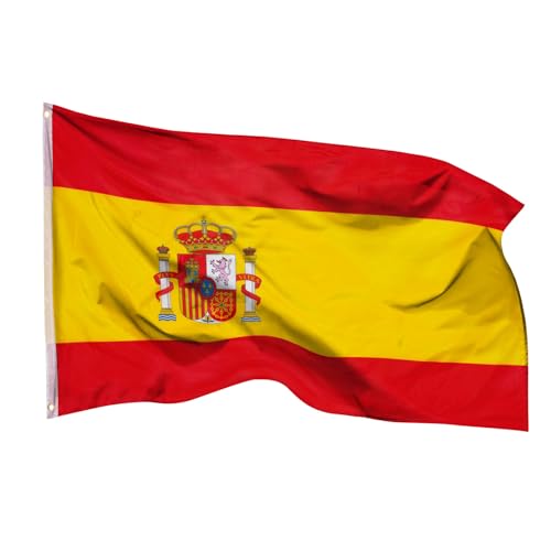 Preisvergleich Produktbild Aricona Spanien Flagge 90x150cm - wetterbeständige Fahne mit Messingösen, 100% Polyester, robuste Doppelnaht & in lebendigen Farben - ideal für Flaggen-Liebhaber