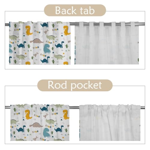 ggaimwf Dinosaur Curtains for Kids Bedroom Green Dino Eggs Cartoon Cute Wildlife Jurassic Light Filtering Window Drapes Curtains Back Tab Nursery Hanging Interior Curtain 135x175cm 1 Single Panel - Image 4