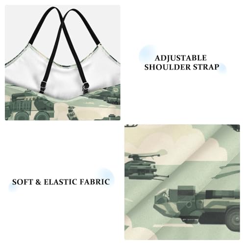 Army Girls One Piece Swimsuits Vehicles Sport Halter Swimwear Beach Bathing Suit 3T3